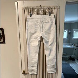 White tribal jeans, jeweled bottom